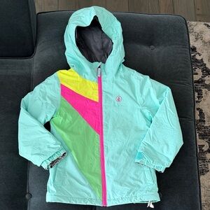 Volcom Kids Aqua, Pink, and Yellow Raincoat